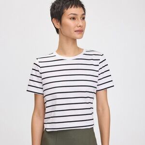 3/$30 - REITMANS White and Black Striped Tee